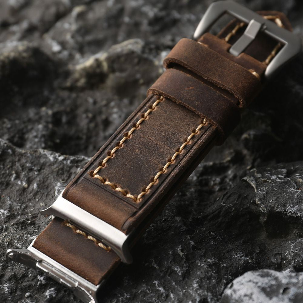 Handcrafted rugged style Samsung Watch Ultra Strap - Antique Brown