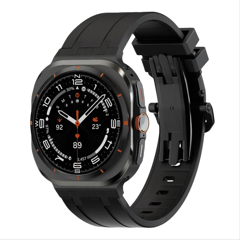 NEW AP Thick Silicone Band With Titanium Adapter For Samsung Watch Ultra