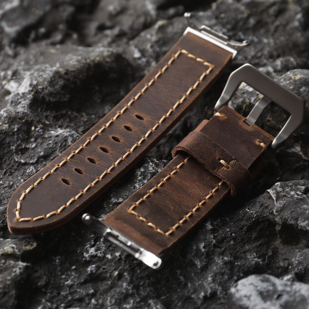 Handcrafted rugged style Samsung Watch Ultra Strap - Antique Brown