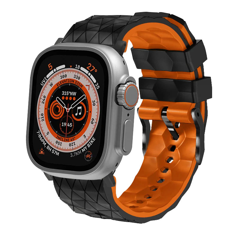 Two-color Football Pattern Sport Silicone Band For Apple Watch