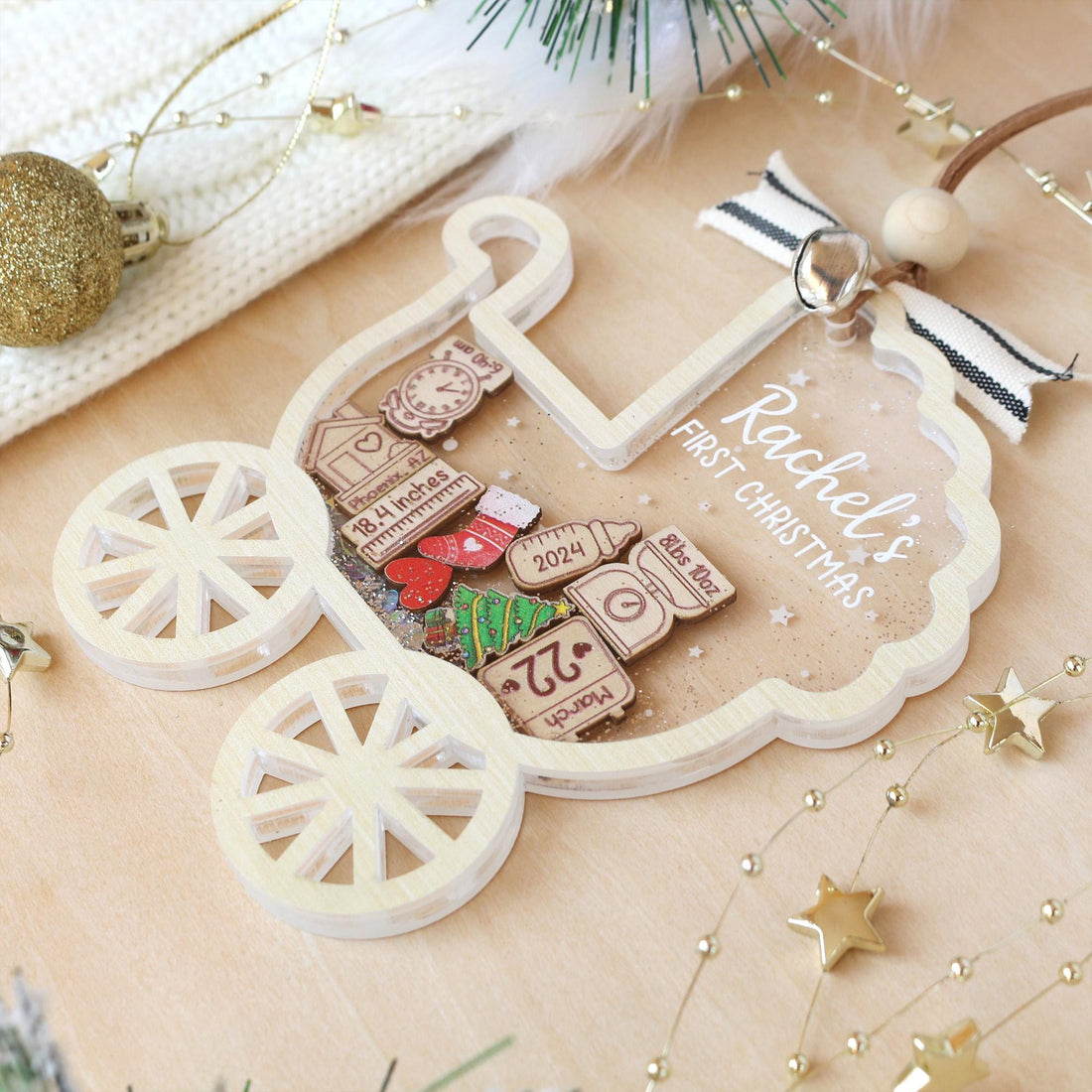 Personalized Baby's First Christmas Ornament: Shakeable Keepsake