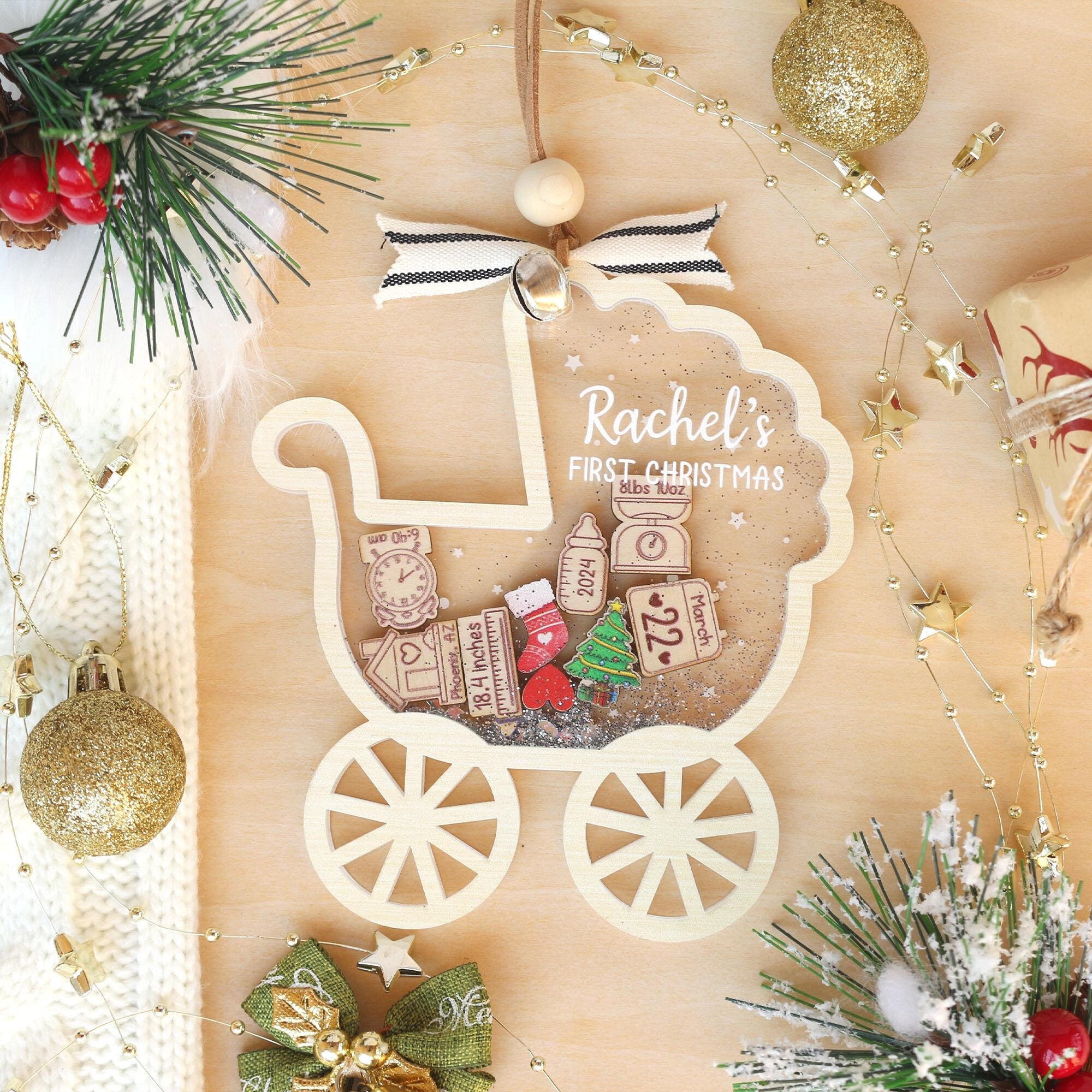 Personalized Baby's First Christmas Ornament: Shakeable Keepsake