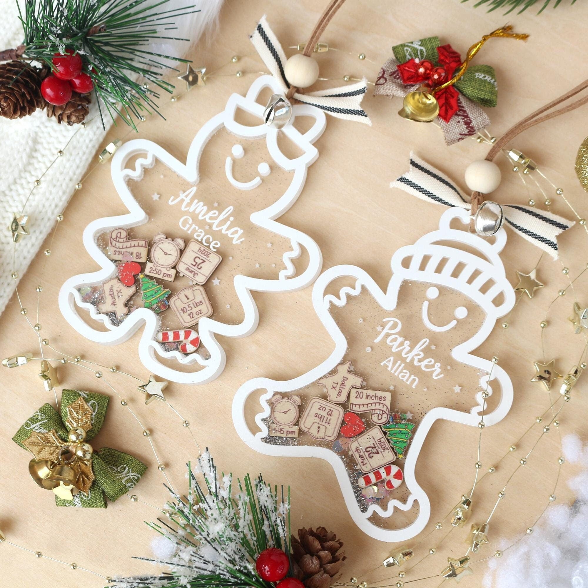 Personalized Baby's First Christmas Ornament: Gingerbread Shaker
