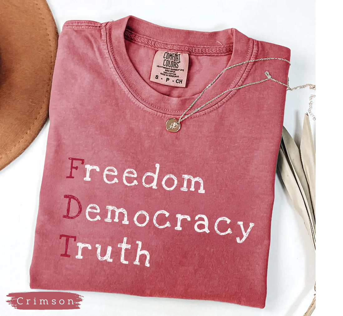 FDT Freedom Democracy Truth Shirt, Anti Trump Protest Tee, Political Activist Graphic Shirt, Pro Democracy Statement Shirt, Comfort Colors